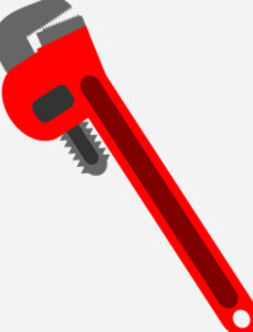 An image of a wrench commonly used on blocked drains